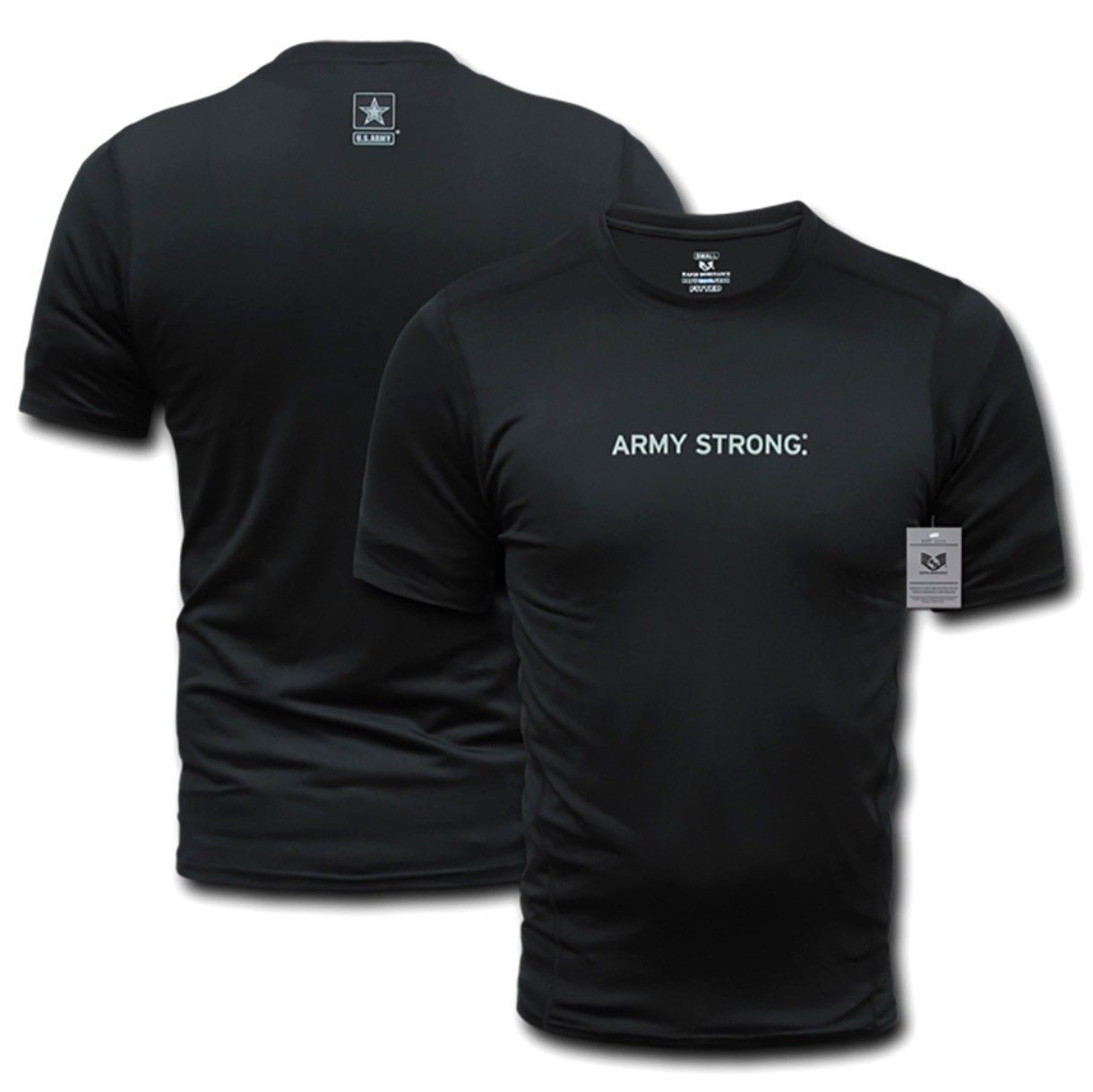 US Military Army Air Force Navy Training Workout Muscle Anti-Microbial T-Shirts-Army - Black-Small-S30