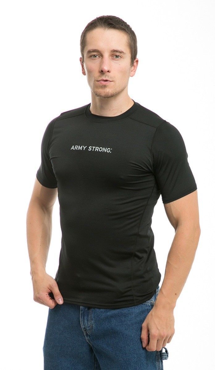 US Military Army Air Force Navy Training Workout Muscle Anti-Microbial T-Shirts-Army - Black-Small-S30