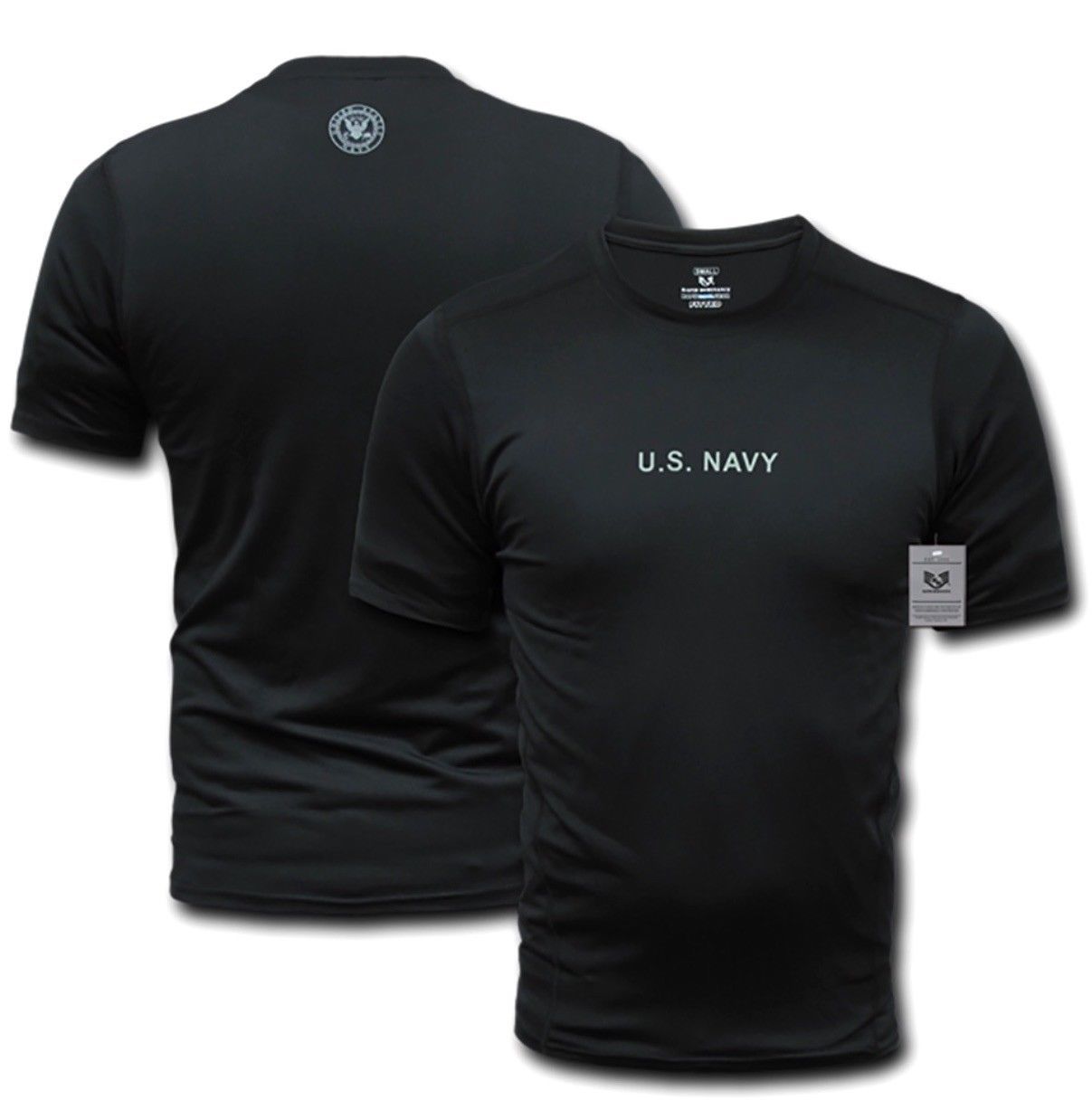 US Military Army Air Force Navy Training Workout Muscle Anti-Microbial T-Shirts-Army - Black-Small-S30