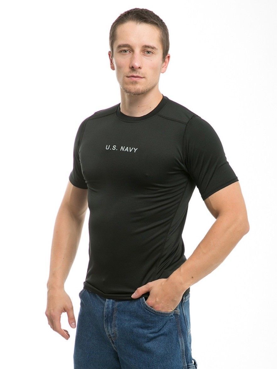 US Military Army Air Force Navy Training Workout Muscle Anti-Microbial T-Shirts-Army - Black-Small-S30