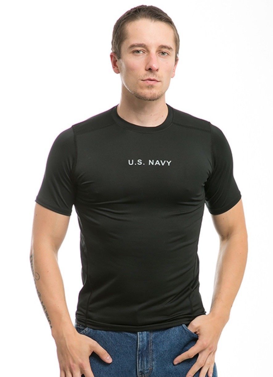US Military Army Air Force Navy Training Workout Muscle Anti-Microbial T-Shirts-Army - Black-Small-S30