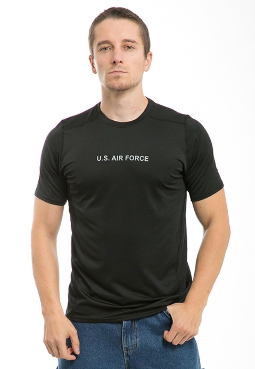 US Military Army Air Force Navy Training Workout Muscle Anti-Microbial T-Shirts-Army - Black-Small-S30