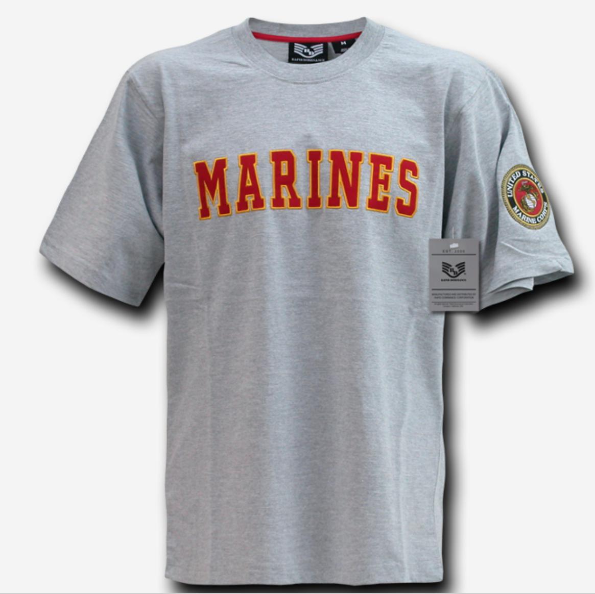 US Patriotic Military Army Navy Air Force Marines Law Enforcement Logo T-Shirts-Air Force - Heather Grey-Large-R17