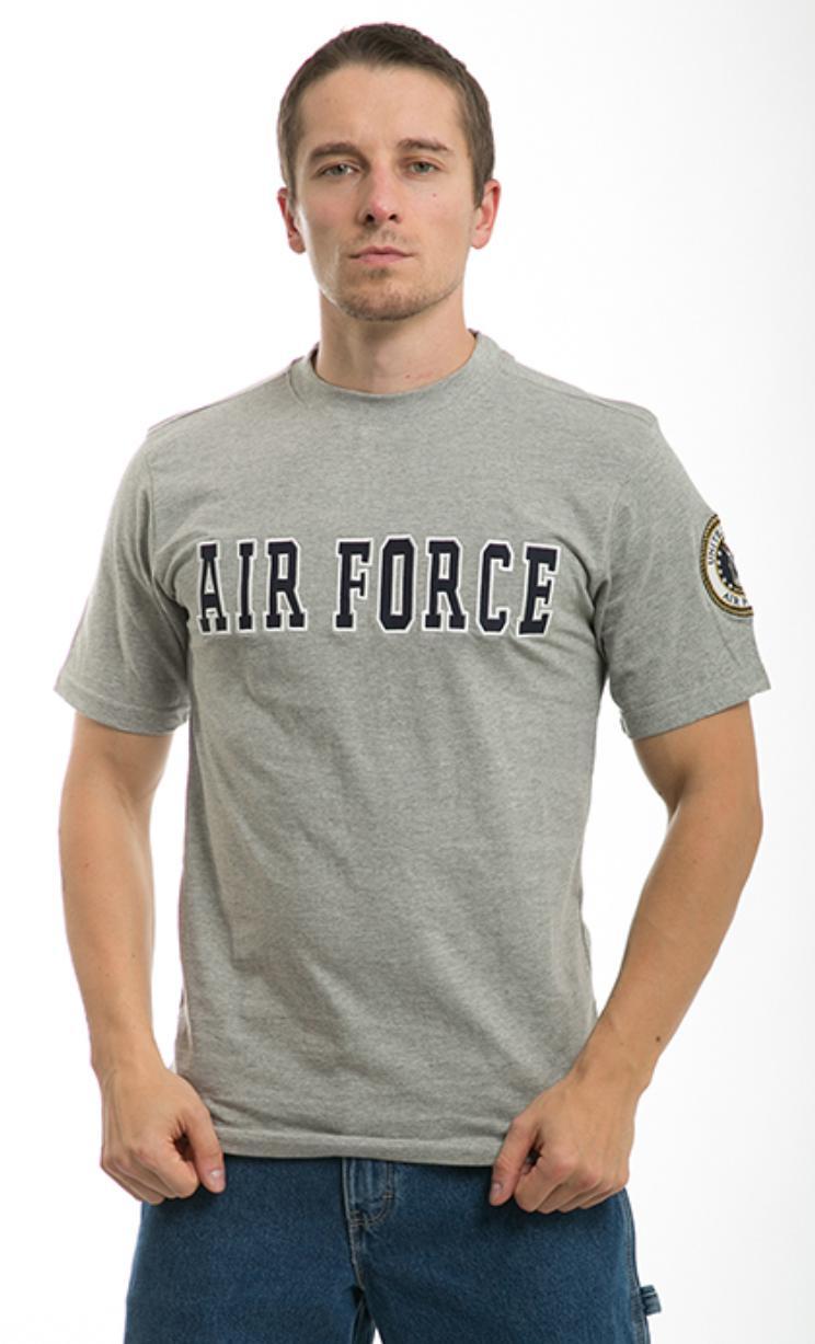 US Patriotic Military Army Navy Air Force Marines Law Enforcement Logo T-Shirts-Air Force - Heather Grey-Large-R17
