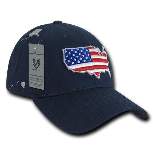 USA American Flag Patriotic Embroidered Globe Low Crown Dad Baseball Caps Hats-USA-Black-