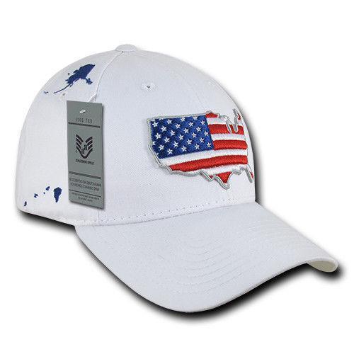 USA American Flag Patriotic Embroidered Globe Low Crown Dad Baseball Caps Hats-USA-Black-