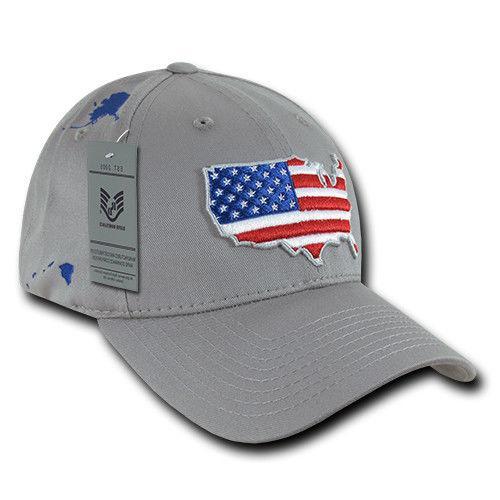 USA American Flag Patriotic Embroidered Globe Low Crown Dad Baseball Caps Hats-USA-Black-