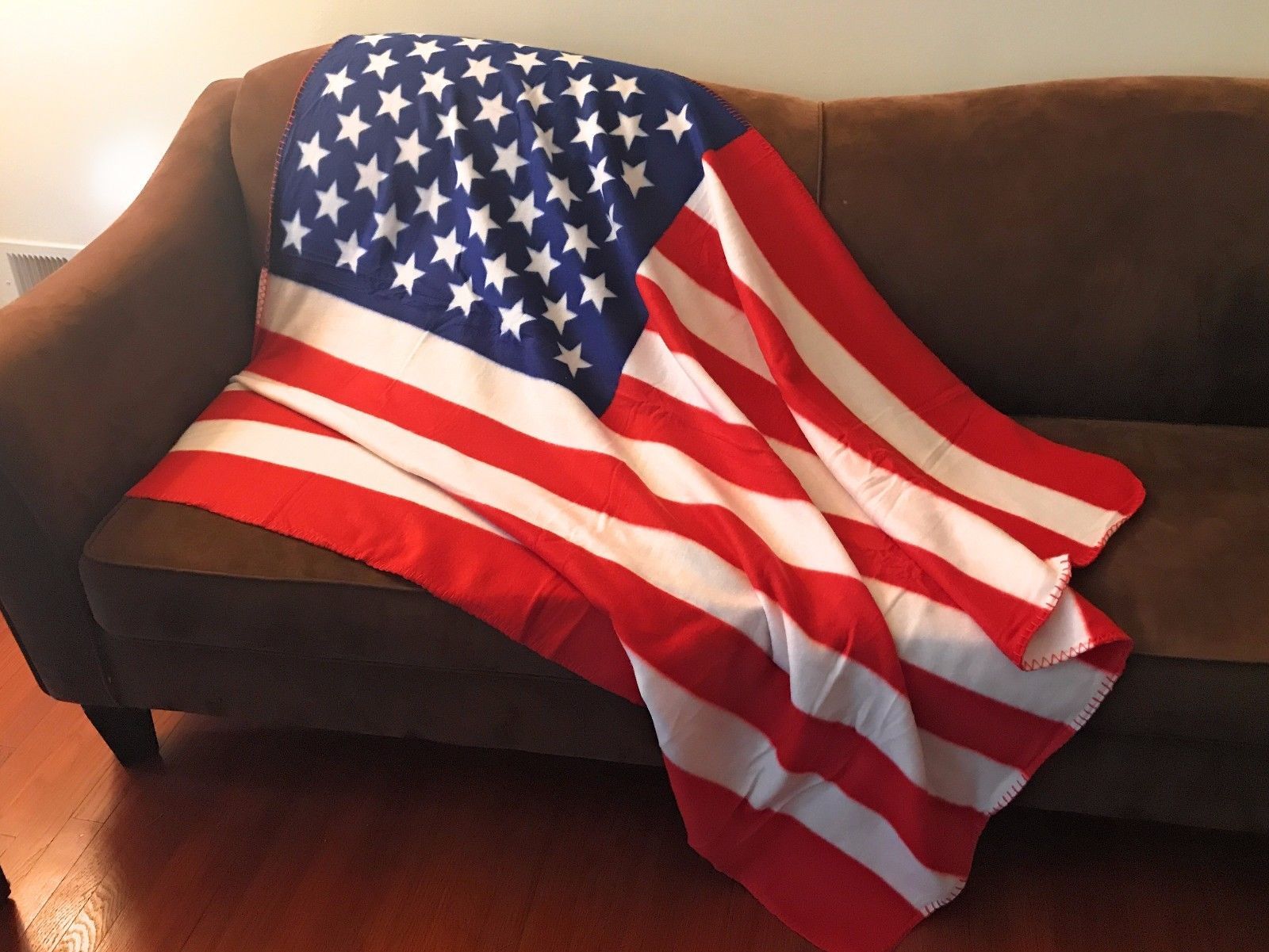 USA American Flag Patriotic Throw Soft Fleece Blanket 50X60 Bedding Decor Gift-