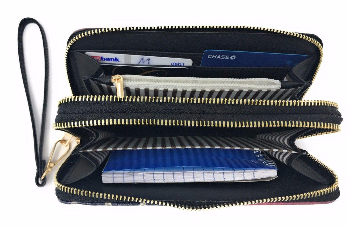 USA American Flag Wallet Purse Wristlet Gifts For Women Mom Girlfriend Wife-
