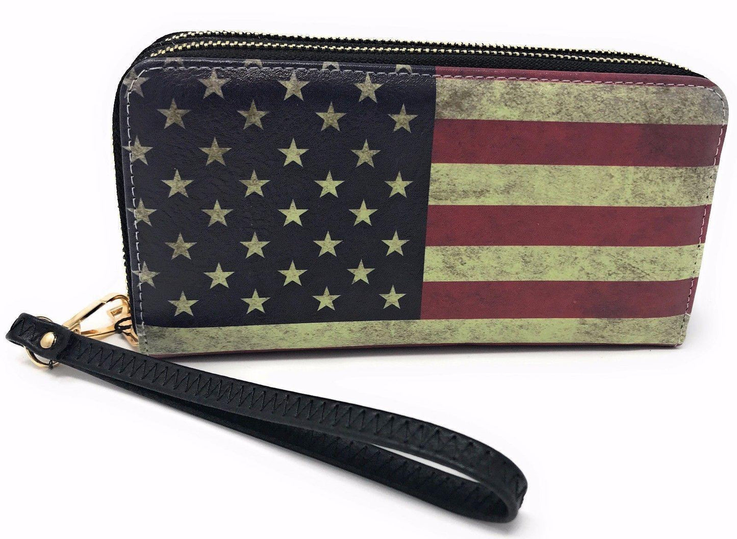 USA American Flag Wallet Purse Wristlet Gifts For Women Mom Girlfriend Wife-