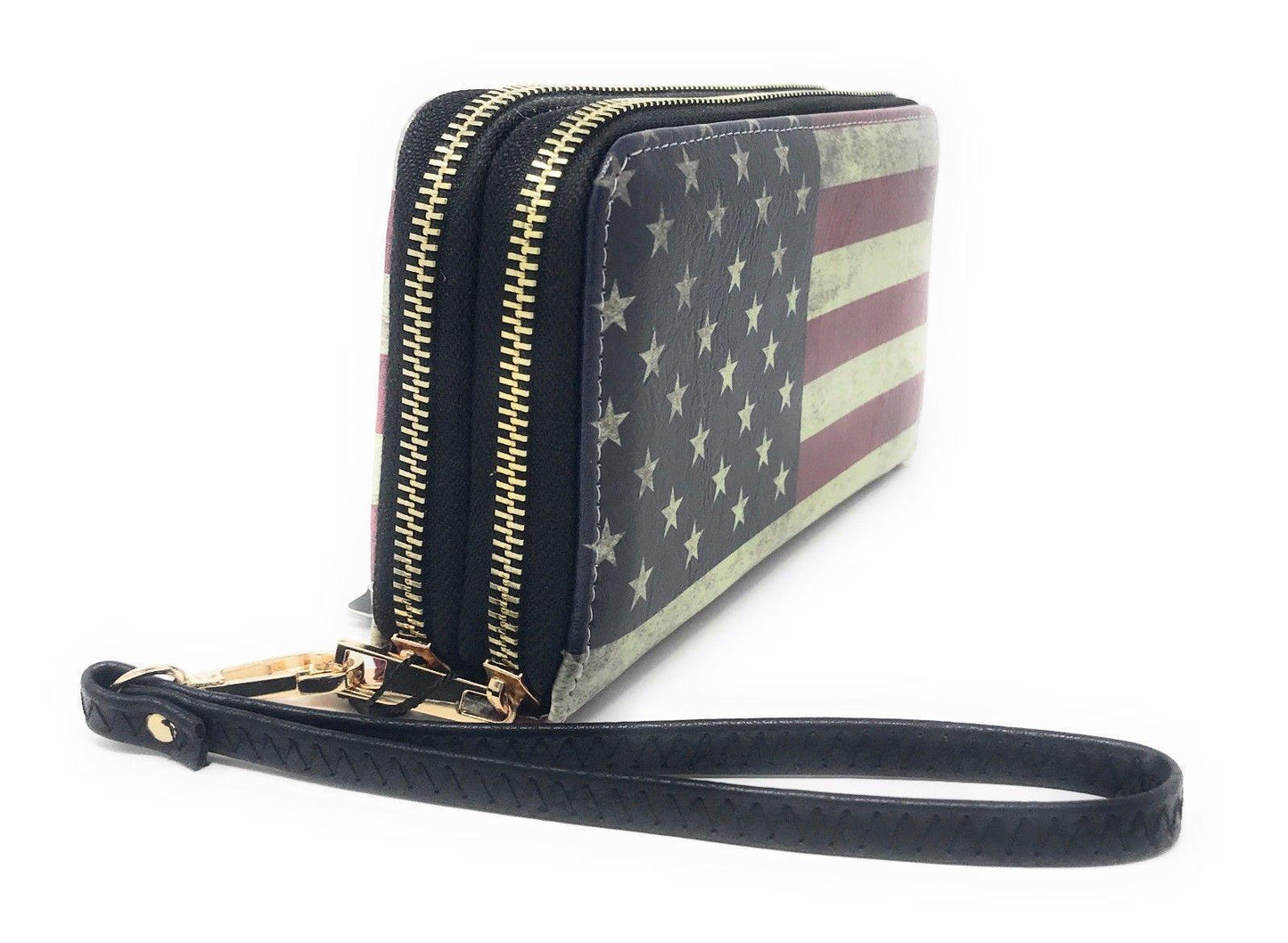 USA American Flag Wallet Purse Wristlet Gifts For Women Mom Girlfriend Wife-