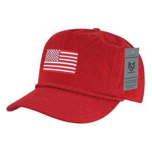 USA Flag Patriotic Embroidered Cotton 5 Panel Dad Golf Caps Hats-Black USA Flag-