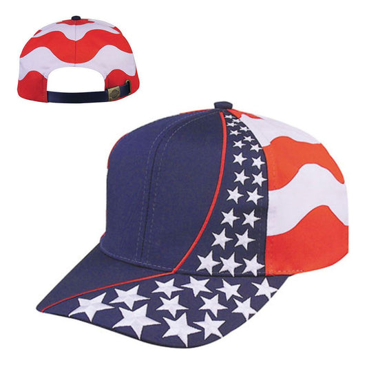 USA US Flag American Patriotic Stars 6 Panel Cotton Twill Baseball Hats Caps-