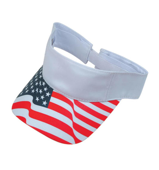 USA US Patriotic American Flag Stars 100% Cotton Visors Sun Hats Beach Summer-