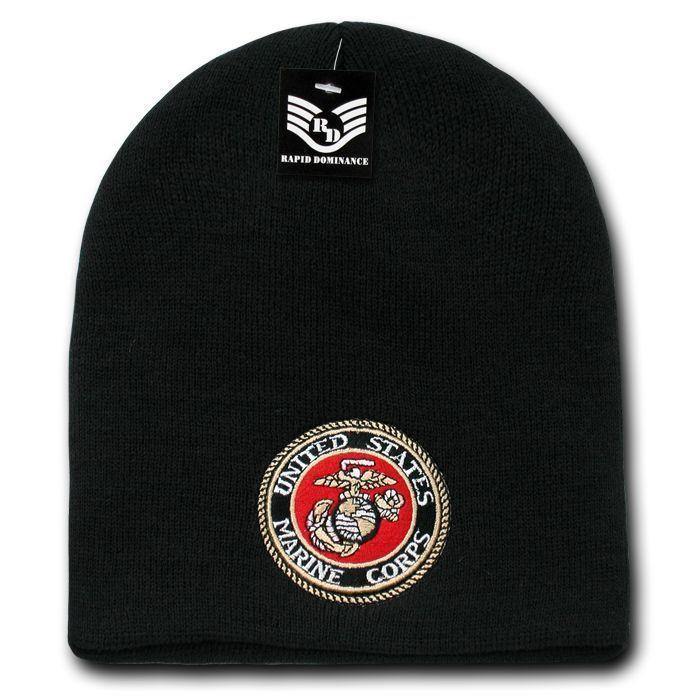 Rapid Dominance Military Logos Short Beanies Knit Cap Hats Winter-Air Force - Navy-