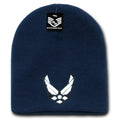 Rapid Dominance Military Logos Short Beanies Knit Cap Hats Winter-Air Force Wing - Navy-