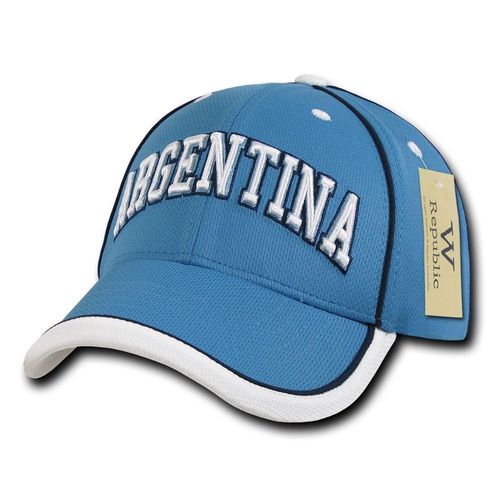 W Republic Country Logo Tournament Jersey 6 Panel Constructed Baseball Caps Hats-Argentina-