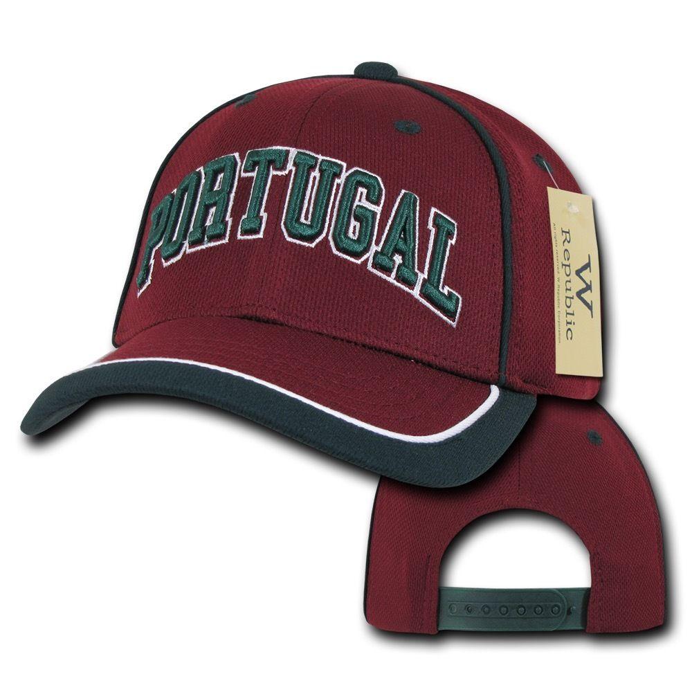 W Republic Country Logo Tournament Jersey 6 Panel Constructed Baseball Caps Hats-Portugal-