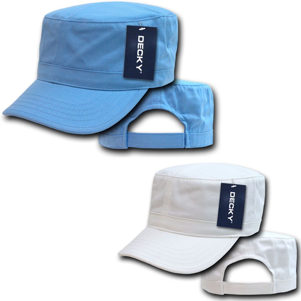 Decky Washed Cotton Army Gi Bdu Military Cadet Castro Patrol Caps Hats-Navy-