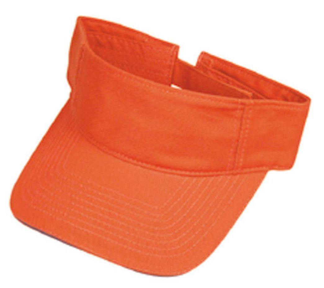 Washed Sandwich Cotton Visor Sun Hat Baseball Cap Bill Golf Tennis Summer Beach-ORANGE/NAVY-