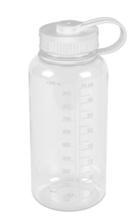 Water Drink Bottle Measurements Measure Mix Smoothies Shaker Fitness Sports 32oz-Black/Clear-