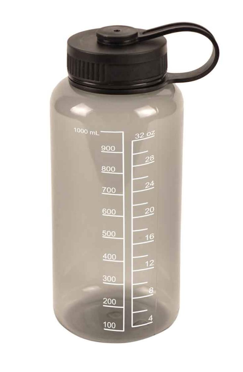 Water Drink Bottle Measurements Measure Mix Smoothies Shaker Fitness Sports 32oz-Black/Smoked-