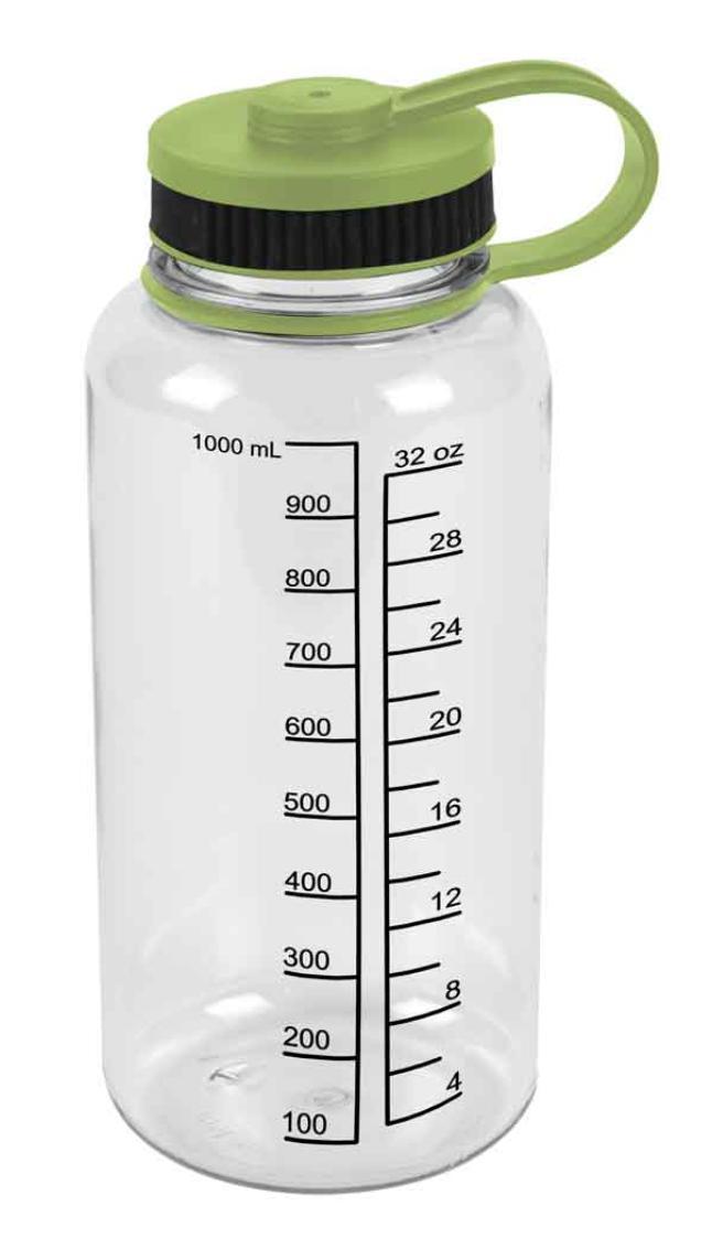 Water Drink Bottle Measurements Measure Mix Smoothies Shaker Fitness Sports 32oz-Lime Green/Clear-