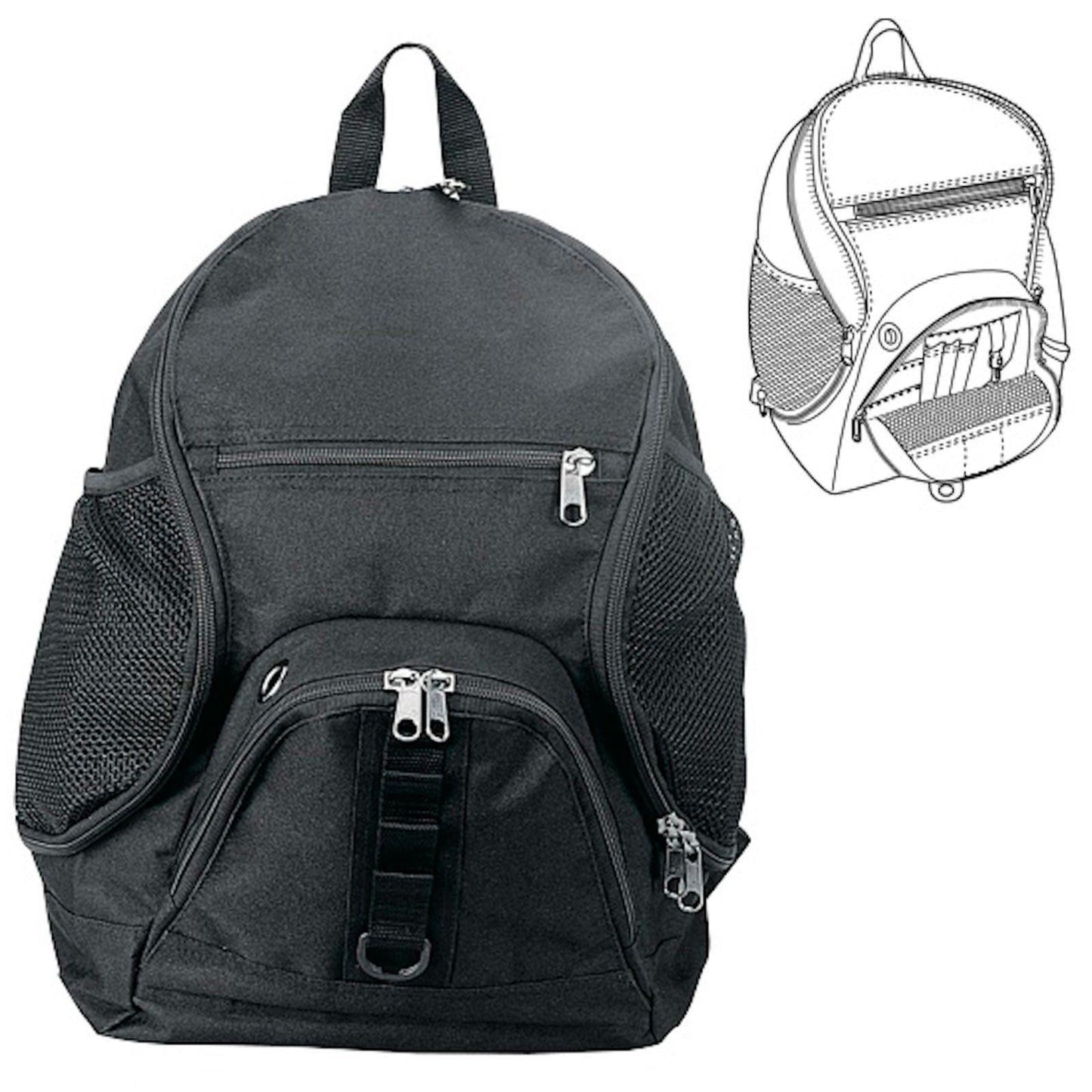 Wave School Work Backpack Bag Travel Bags Multi Pockets Organizer 12 X 17inch-