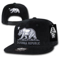 Whang California Corduroy Republic Monster Bear 6 Panel Snapback Caps Hats-Black-