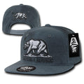 Whang California Corduroy Republic Monster Bear 6 Panel Snapback Caps Hats-Charcoal-