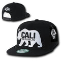 Whang California Republic Bear Gomdori Flat Bill Snapback Hats Caps-Black-
