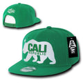 Whang California Republic Bear Gomdori Flat Bill Snapback Hats Caps-Kelly Green-