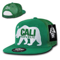 Whang Gomdori Cali Bear Trucker Flat Bil 6 Panel California Hats Caps-Kelly-