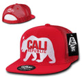 Whang Gomdori Cali Bear Trucker Flat Bil 6 Panel California Hats Caps-Red-