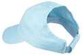 100% Cotton Ponytail Visor Baseball Caps Hats Flex Elastic Closure Womens Girls-LIGHT BLUE-