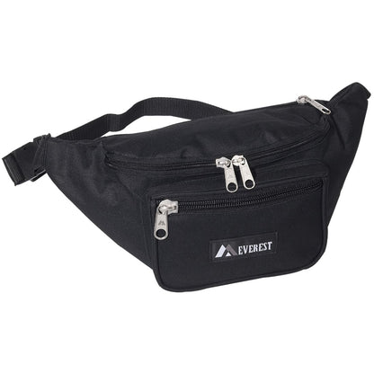 Everest Large Signature Waist Fanny Pack-Black-