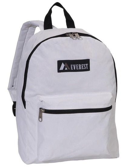 Everest Backpack Book Bag - Back to School Basic Style - Mid-Size-White-