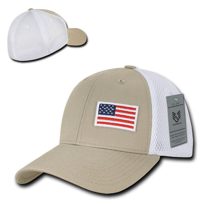 1 Dozen Aero Foam Flex USA Flag Military Mesh Baseball Cotton Caps Wholesale Lots-