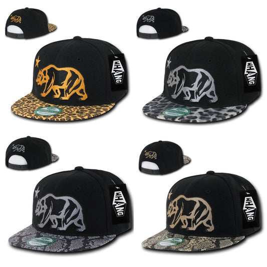 1 Dozen Animal Leopard Snake Skin Cali Republic Bear Snapback Hats Wholesale Bulk-