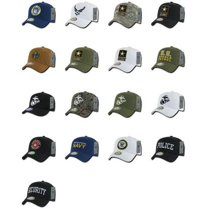 1 Dozen Army Air Force Navy Marines Police Cotton Baseball Hats Caps Wholesale Lots-