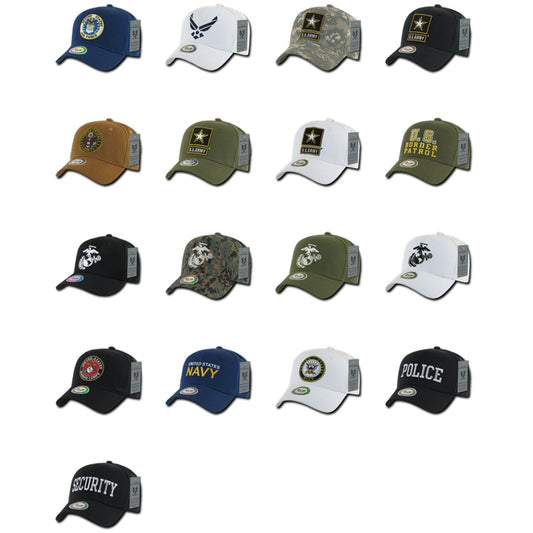 1 Dozen Army Air Force Navy Marines Police Cotton Baseball Hats Caps Wholesale Lots-