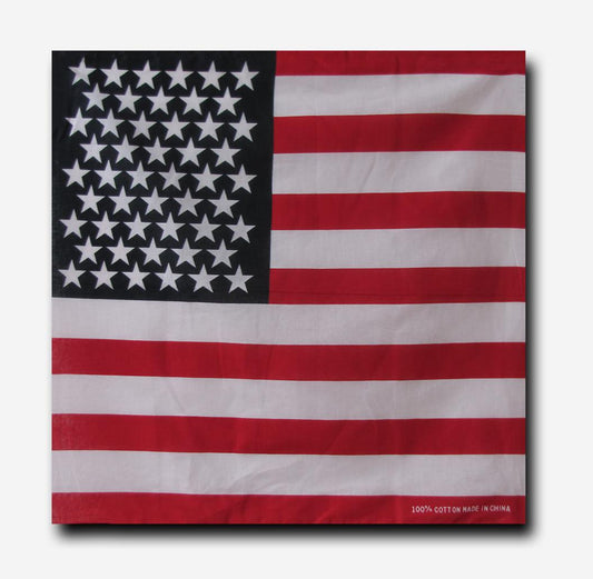 1 Dozen Bandanas USA American Flag Singlesided 100% Cotton Head Wrap Scarf Wholesale Bulk-
