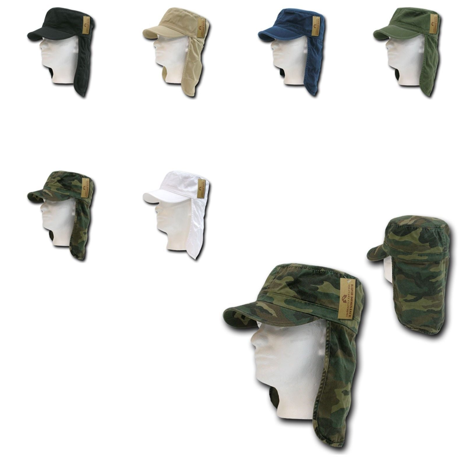 1 Dozen Bdu Foreign Legion Flap Flat Military Fishing Caps Cap Hats Wholesale Lots!-