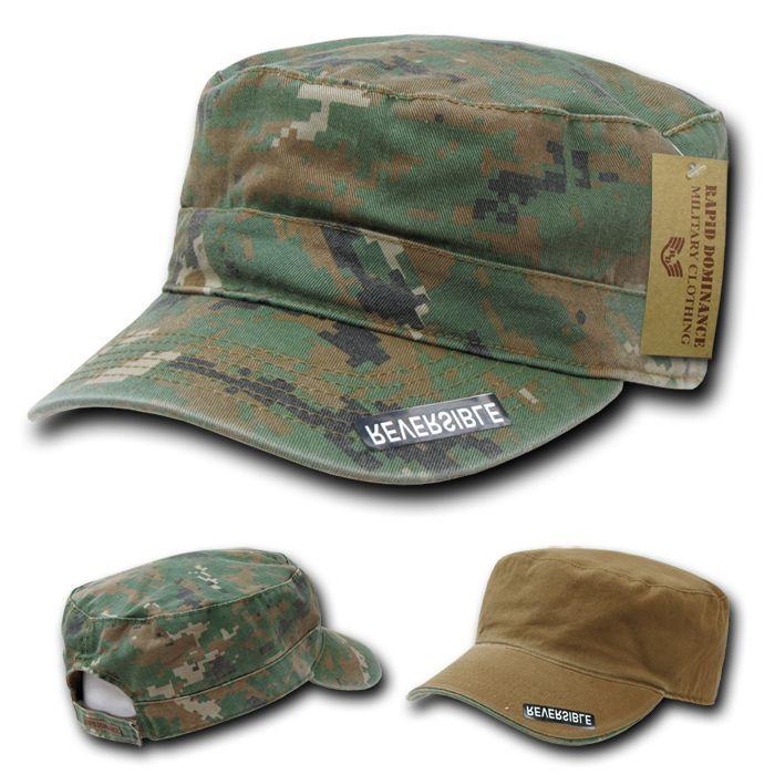 1 Dozen Bdu Patrol Cadet Military Reversible Flat Camo Caps Hats Wholesale Lots-