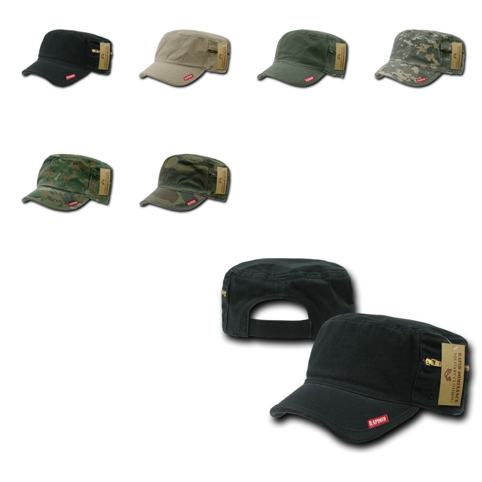 1 Dozen Bdu Patrol Military Cotton W Zipper Camo Camouflage Caps Hats Wholesale Bulk-