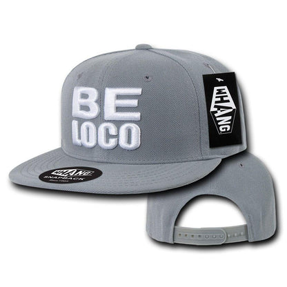 1 Dozen Be Loco 6 Panel Retro Flat Bill Constructed Snapback Hats Caps Wholesale Lots-