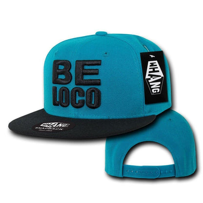 1 Dozen Be Loco 6 Panel Retro Flat Bill Constructed Snapback Hats Caps Wholesale Lots-