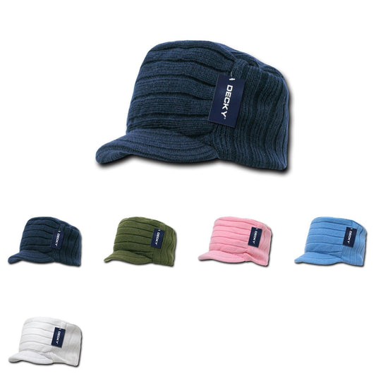 1 Dozen Beanies Knitted Flat Top Warm Ribbed Ski Gi Cap Wholesale Lots-