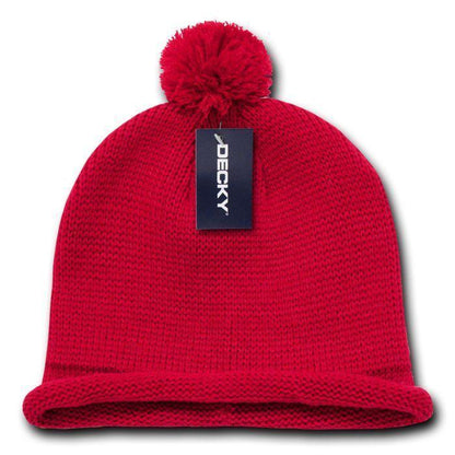 1 Dozen Beanies Snowflake Solid Roll Up Warm Knitted Ski Poms Wholesale Bulk-