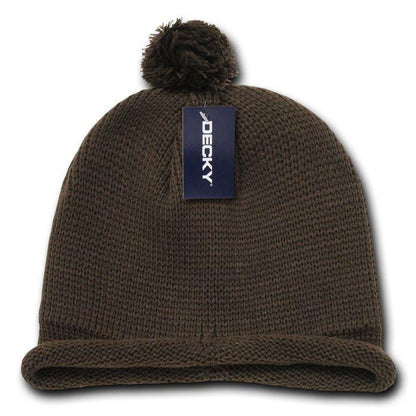 1 Dozen Beanies Snowflake Solid Roll Up Warm Knitted Ski Poms Wholesale Bulk-